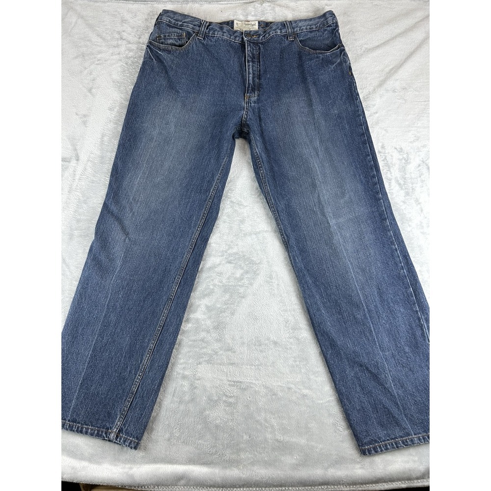 Timberland Jeans Mens 42x32 Blue Straight Relaxed‎ Dark Baggy Skater Y2K